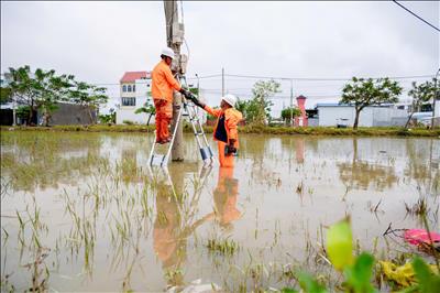 Gần 96% khách hàng miền Trung - Tây Nguyên được cấp điện trở lại sau ngập lụt