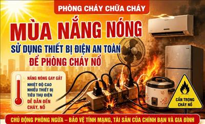 Cảnh báo nguy cơ cháy nổ do sử dụng thiết bị điện công suất lớn trong mùa nắng nóng