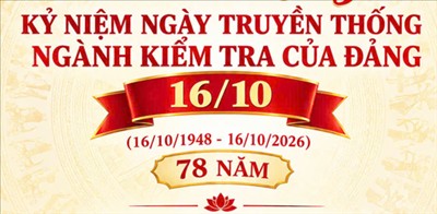 Kỷ niệm 78 năm Ngày truyền thống Ngành Kiểm tra Đảng (16/10/1948 - 16/10/2026)